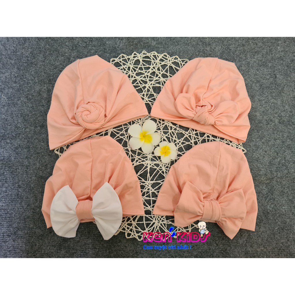 Nón mũ Turban kiểu Ấn cho bé - màu hồng cam