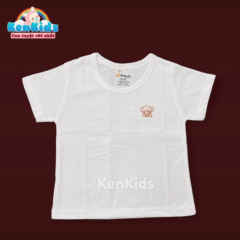Áo phông trắng Tay Ngắn chất mát cho bé gái / trai - 1 áo