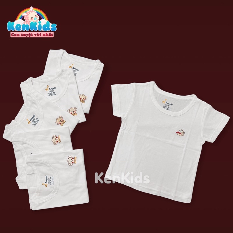 Áo phông trắng Tay Ngắn chất mát cho bé gái / trai - 1 áo