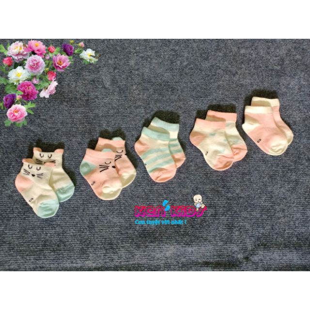 Set 5 tất lưới cổ ngắn cho bé