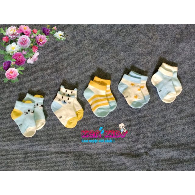 Set 5 tất lưới cổ ngắn cho bé