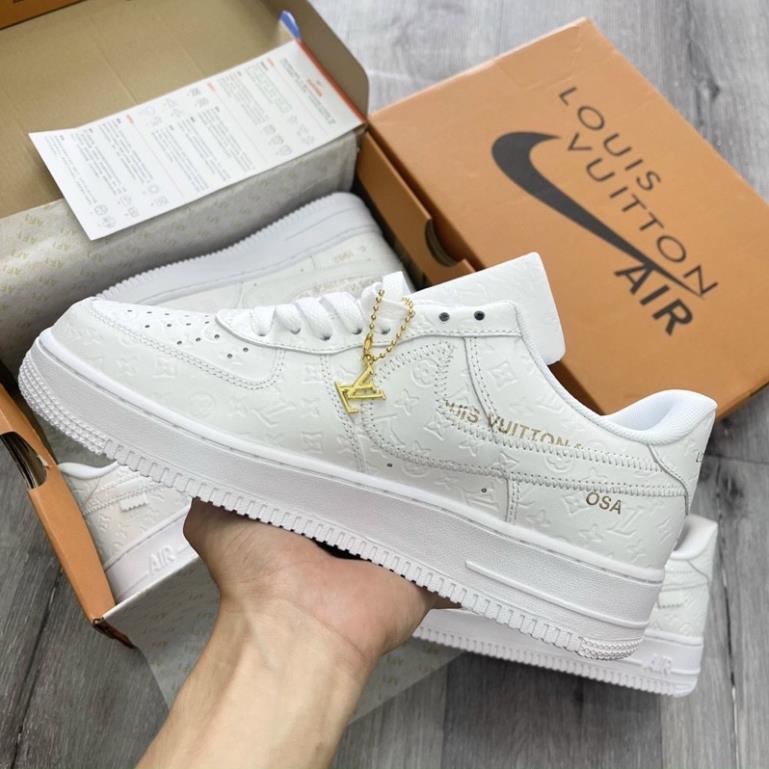 Giày AF1 LV Trắng cao cấp, Giày thể thao Air Force 1 LV White hàng hot năm 2022