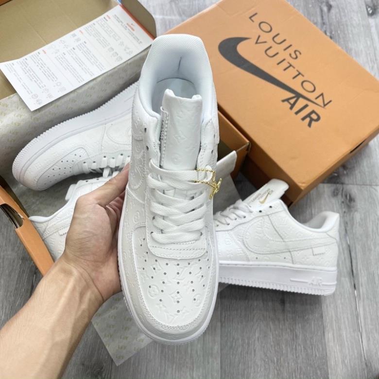 Giày AF1 LV Trắng cao cấp, Giày thể thao Air Force 1 LV White hàng hot năm 2022