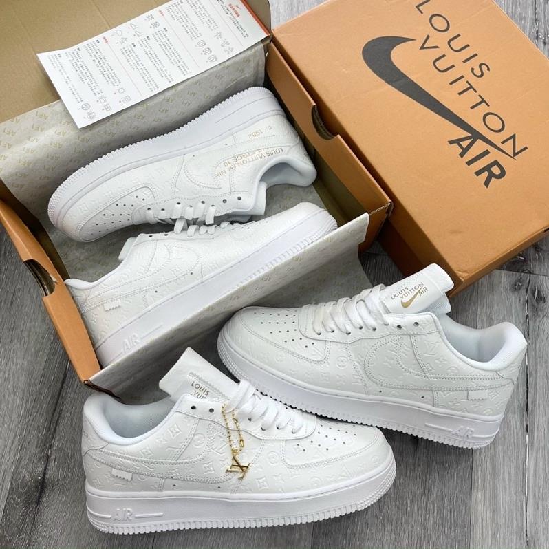 Giày AF1 LV Trắng cao cấp, Giày thể thao Air Force 1 LV White hàng hot năm 2022