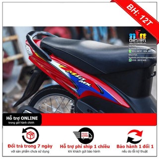 Tem Rời Dán Xe Mio đỏ xanh 
