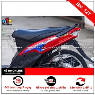 Tem Rời Dán Xe Mio đỏ xanh 