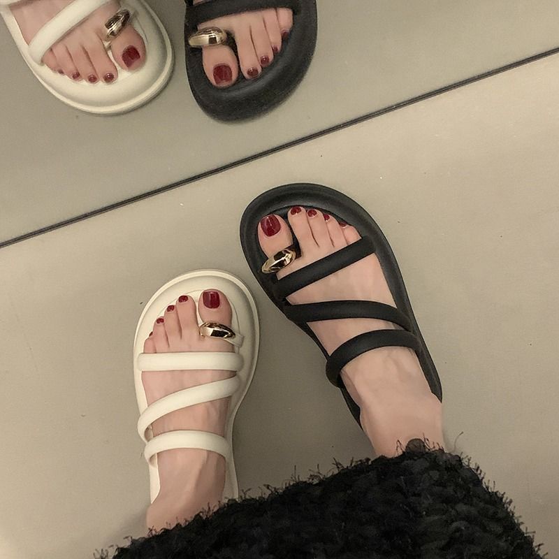 Dép Sandal Đế Dày Phong Cách Phương Tây Cổ Điển Thời Trang Mùa Hè Cho Nữ