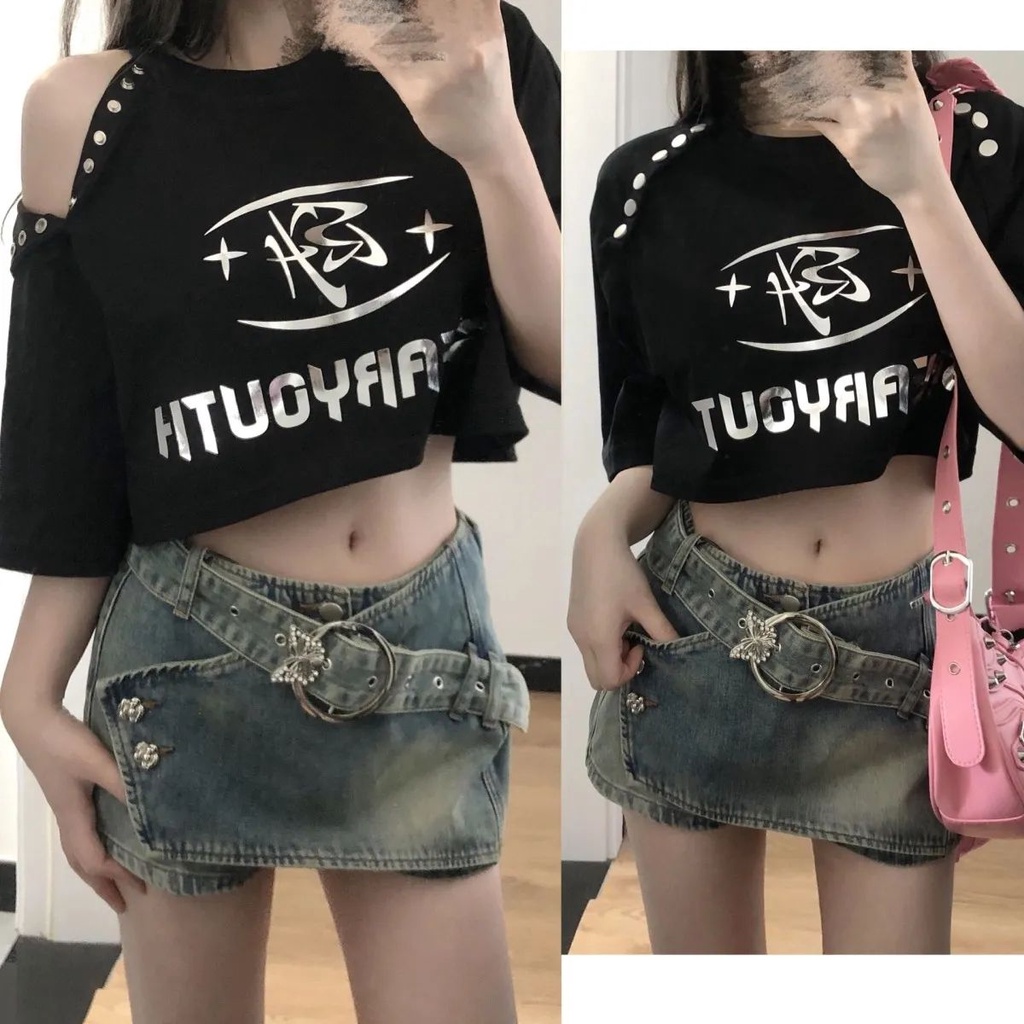 Jiashucheng Quần Culottes Denim Dáng Chữ a Ống Rộng Lưng Cao Phong Cách Retro Mỹ Mùa Hè Mới Cho Nữ