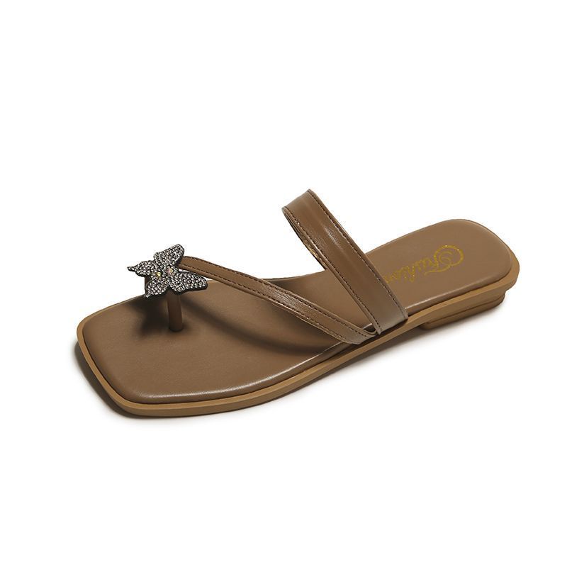 Giày Sandal Đế Thấp Dày Dặn Hở Ngón Quai Hình Bướm Thời Trang Mùa Hè