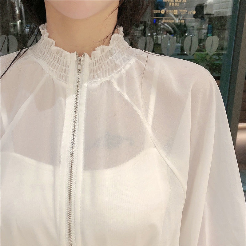 Jiashucheng Áo Khoác Cardigan Mỏng Tay Dài Ôm Eo Chống Nắng Phong Cách Phương Tây Xuân Hè Cho Nữ