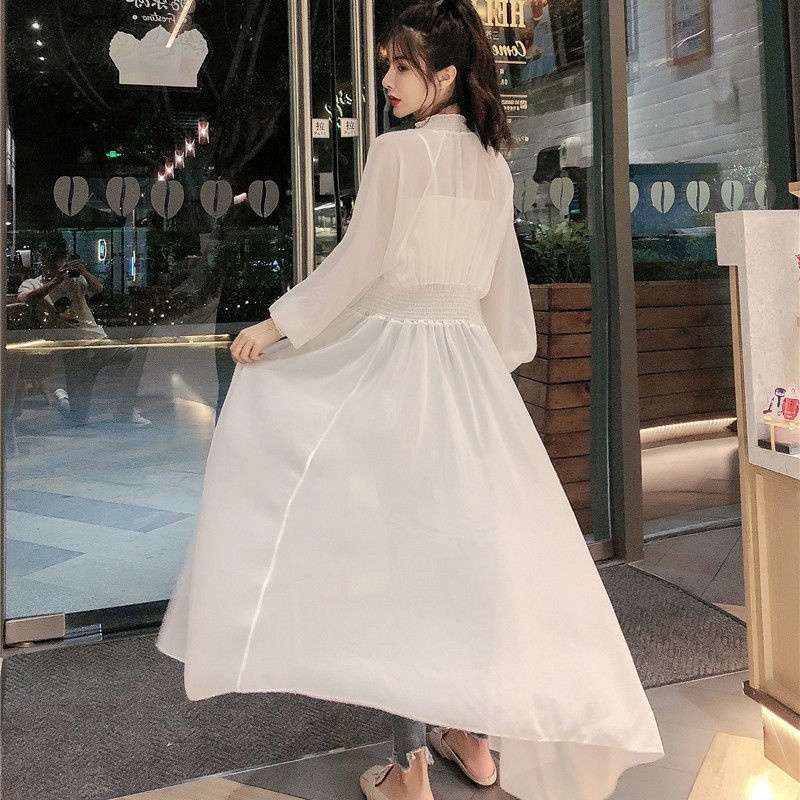 Jiashucheng Áo Khoác Cardigan Mỏng Tay Dài Ôm Eo Chống Nắng Phong Cách Phương Tây Xuân Hè Cho Nữ