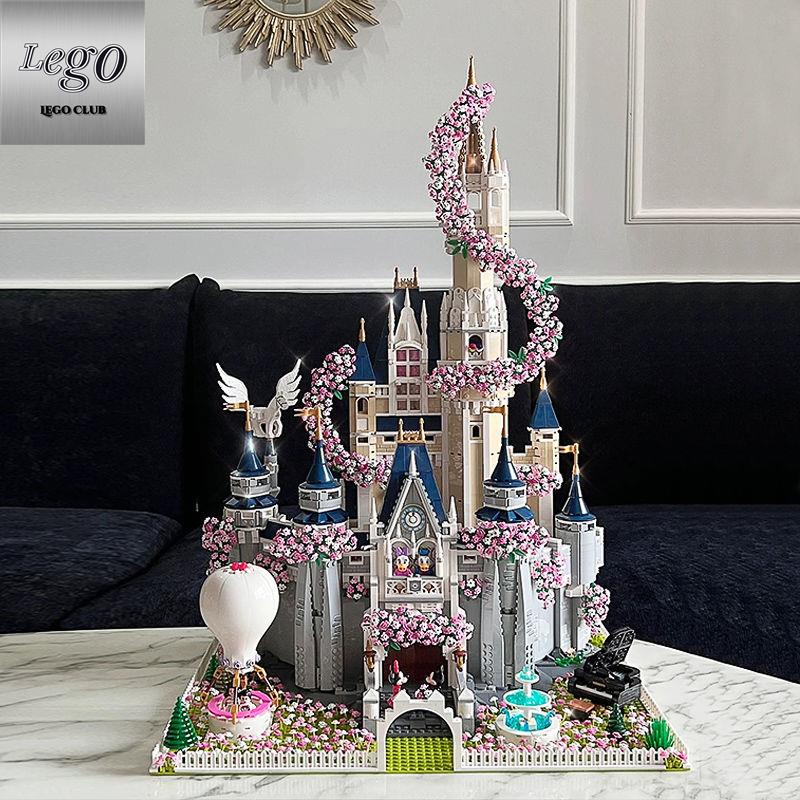 🎊Tương thích  Disney công chúa lâu đài xây dựng ghép khó khăn lớn khối trang trí hoa quà sinh