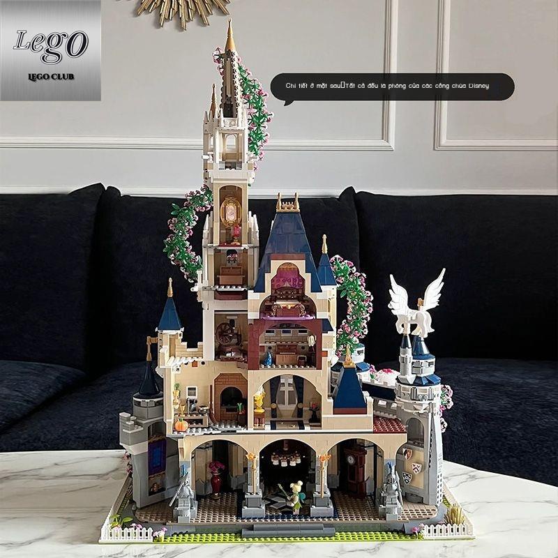 🎊Tương thích  Disney công chúa lâu đài xây dựng ghép khó khăn lớn khối trang trí hoa quà sinh