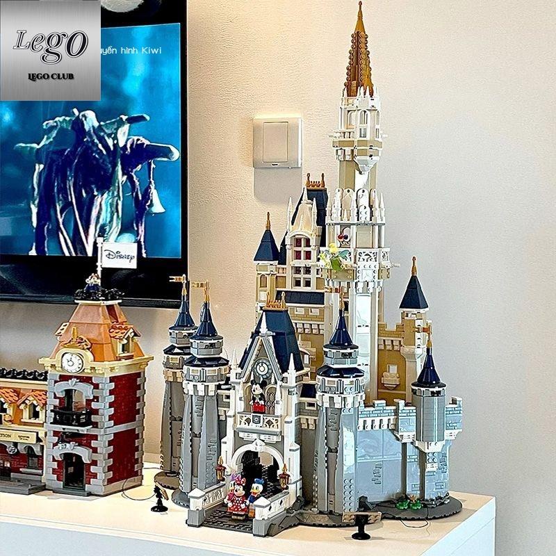 🎊Tương thích  Disney công chúa lâu đài xây dựng ghép khó khăn lớn khối trang trí hoa quà sinh