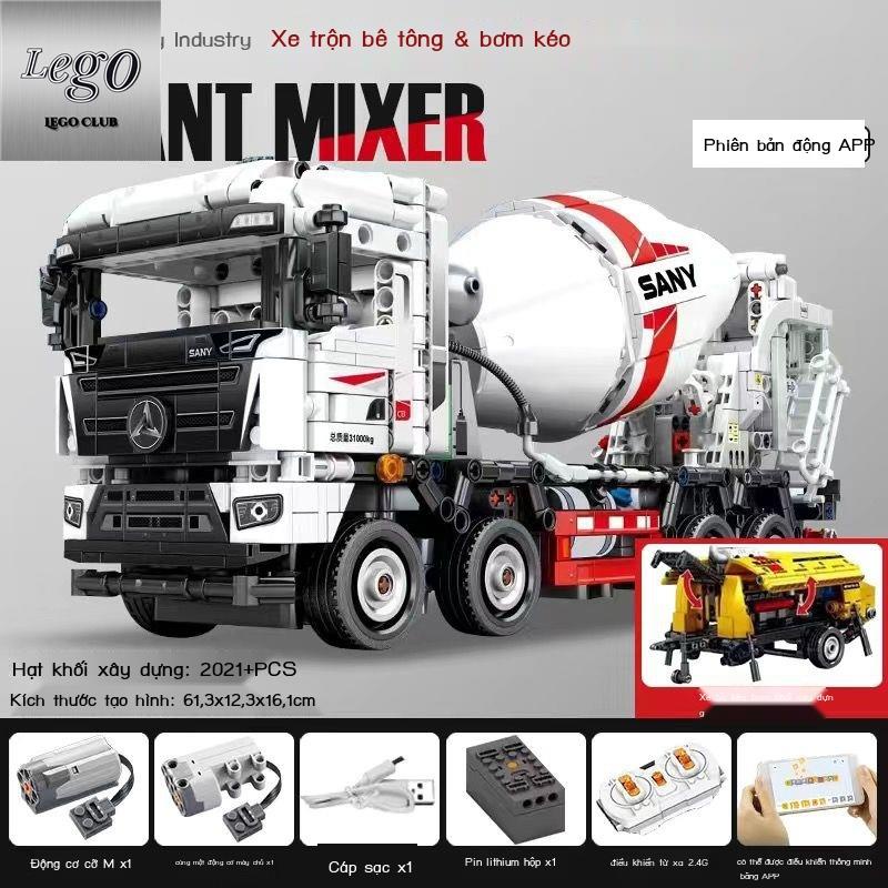 💥Sẵn sàng giao hàng🎊Tương thích LEGO Mixer Truck Khối xây dựng xe tải Dòng điều khiển từ xa lắp ráp đồ chơi mô hình qu