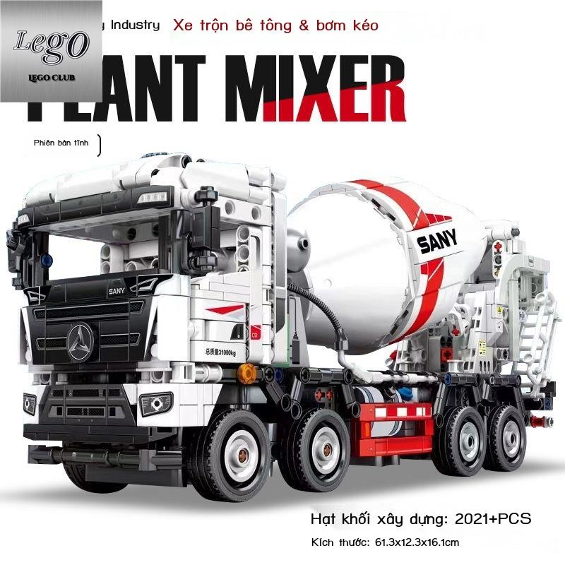 💥Sẵn sàng giao hàng🎊Tương thích LEGO Mixer Truck Khối xây dựng xe tải Dòng điều khiển từ xa lắp ráp đồ chơi mô hình qu