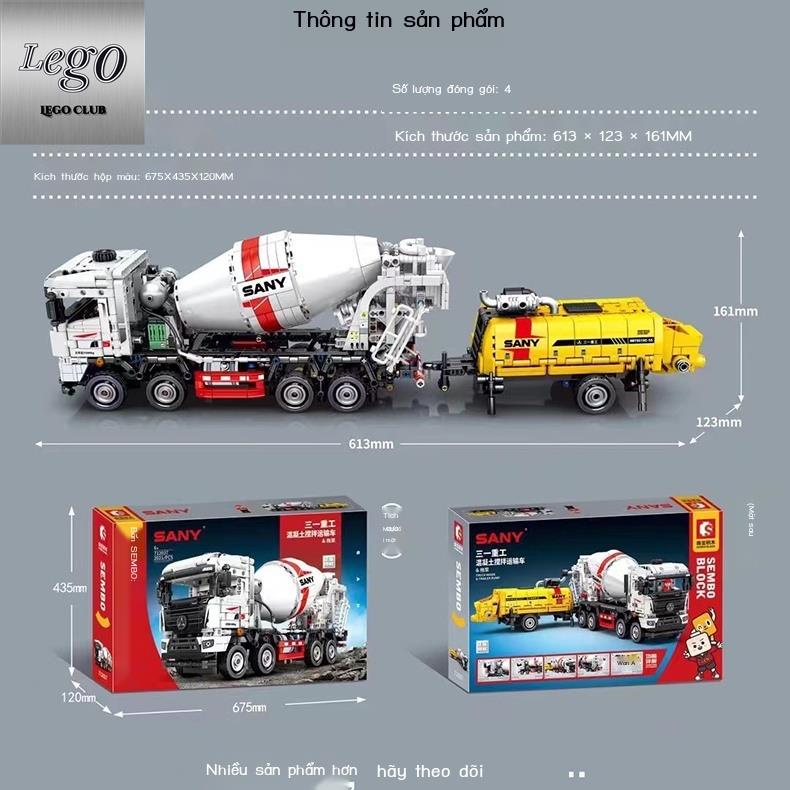 💥Sẵn sàng giao hàng🎊Tương thích LEGO Mixer Truck Khối xây dựng xe tải Dòng điều khiển từ xa lắp ráp đồ chơi mô hình qu