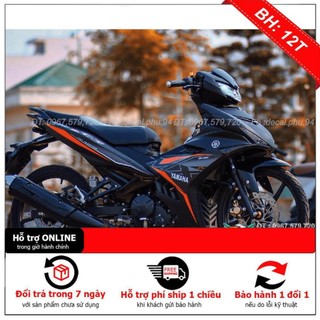 Tem rời dán xe exciter 150 mx đen nhám cam