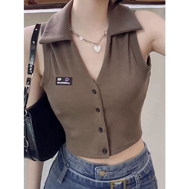 Jiashucheng Áo Thun Không Tay Dáng Ôm Thời Trang Mùa Hè Dành Cho Nữ