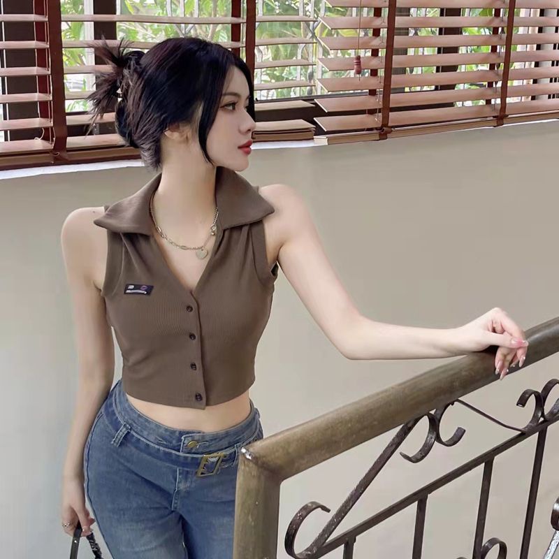 Jiashucheng Áo Thun Không Tay Dáng Ôm Thời Trang Mùa Hè Dành Cho Nữ