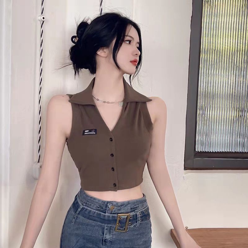 Jiashucheng Áo Thun Không Tay Dáng Ôm Thời Trang Mùa Hè Dành Cho Nữ