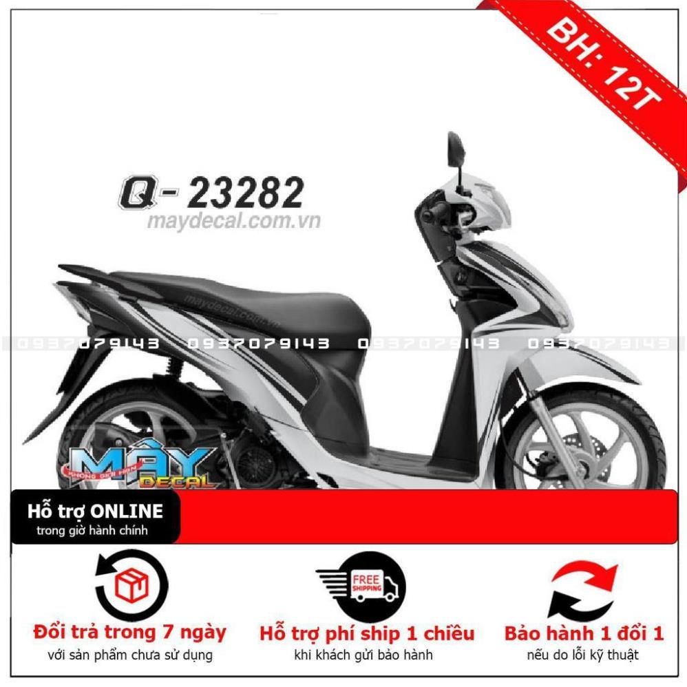 Tem Rời Dán Xe Vision trắng đen 