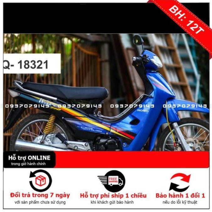 Tem Rời Dán Xe Wave nhỏ xanh đen