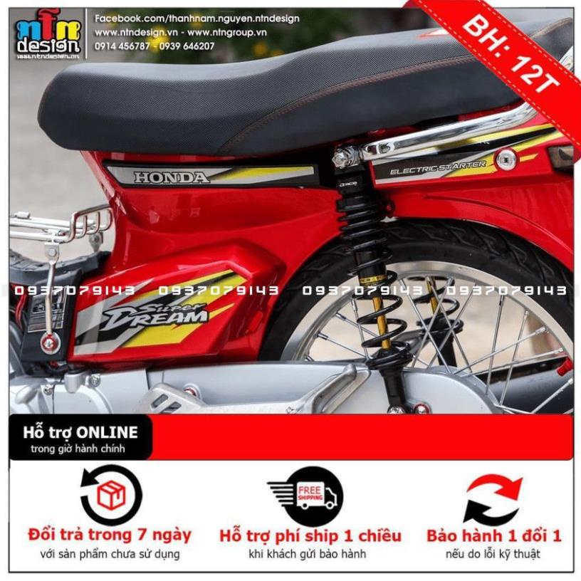 Tem Rời Dán Xe Dream đỏ Super drem ,