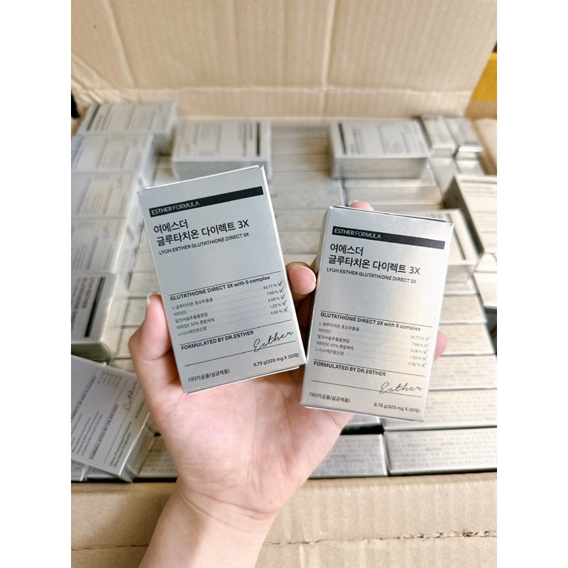 Chính hãng] Film ngậm siêu trắng da DR ESTHER formula Glutathione Direct Film 3X Hàn Quốc hộp 30 miếng