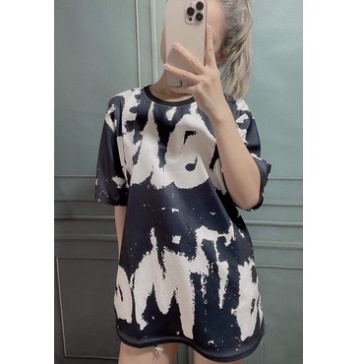 Áo MC QUEEN Loang Trắng Đen Siêu Hot Áo Thun Queen Chảy Mực Nam Nữ Unisex Form Rộng Chất Cotton