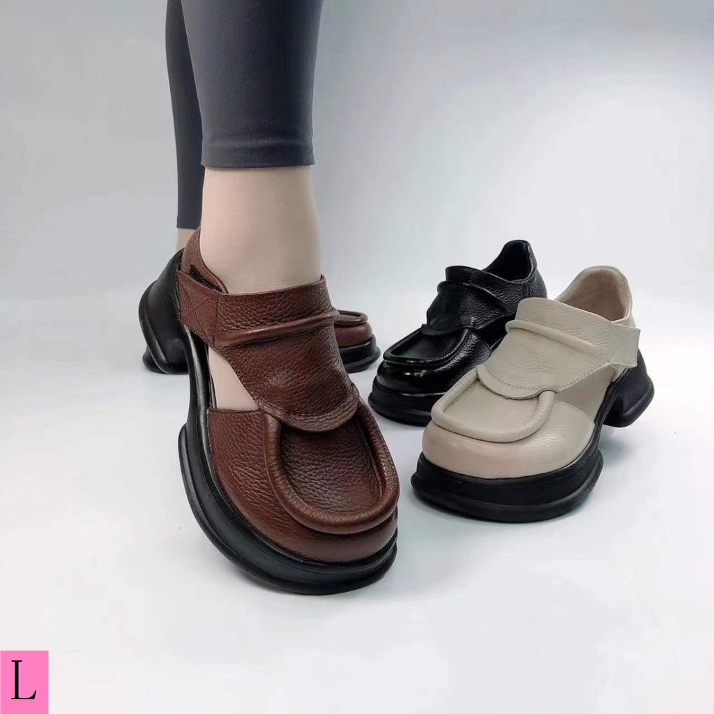 Giày Sandal Da Bò Thật Đế Mềm Dày Dặn Thoáng Khí Thời Trang Mùa Hè 2023 Cho Nữ