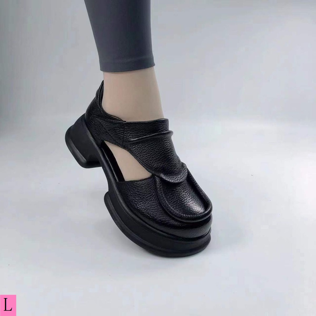 Giày Sandal Da Bò Thật Đế Mềm Dày Dặn Thoáng Khí Thời Trang Mùa Hè 2023 Cho Nữ