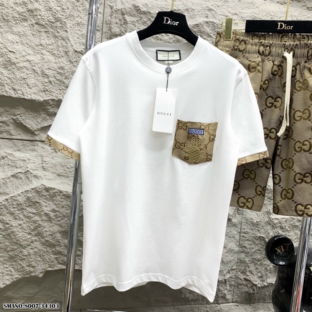 Bộ Áo Thun Tay Ngắn + Quần Đùi Họa Tiết Gc Dứa Phong Cách Phương Tây Thời Trang Mùa Hè Cho Nam Và Nữ