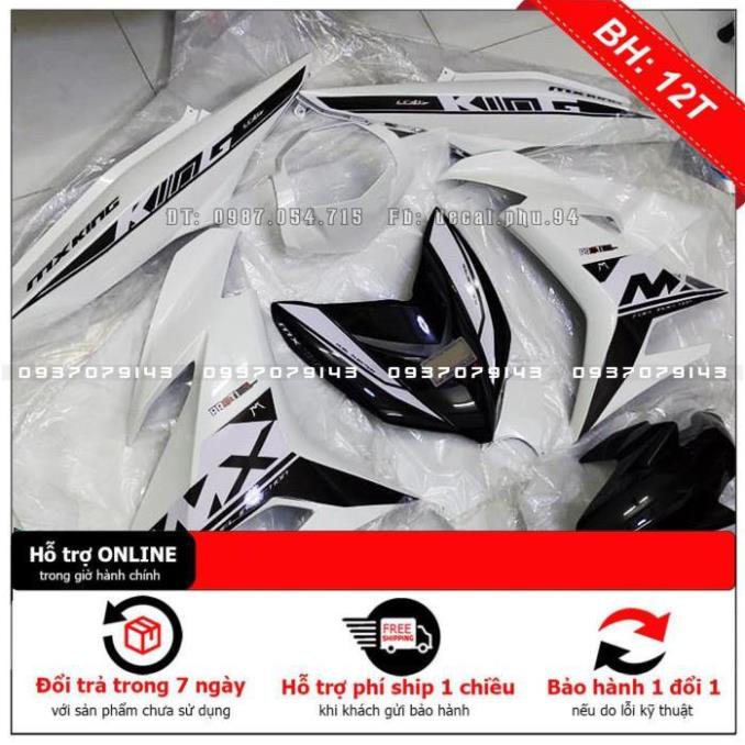 Tem Rời Dán Xe Exciter 150 MX king trắng đen