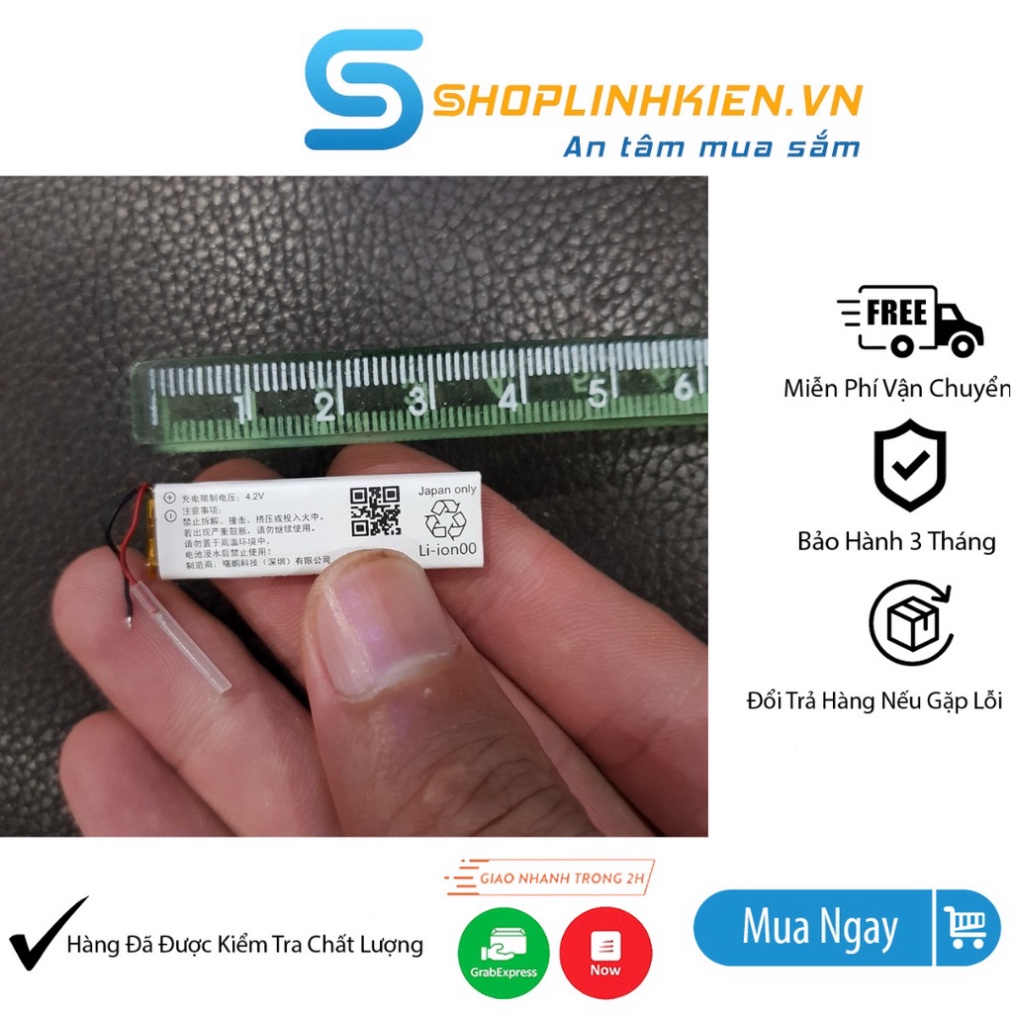 Pin lipo 3.7V 135mah 36x11x4.1MM sử dụng cho tai nghe thiết bị -ShopLinhKienM2M
