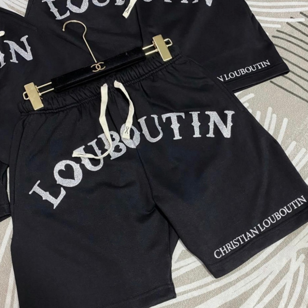 Quần Short Nam Louboutin Chữ In Kim Tuyến Cực Nét - Quần LBT Kim Tuyến Chất Liệu Umi Form Dáng Thời Trang cực đẹp 2023
