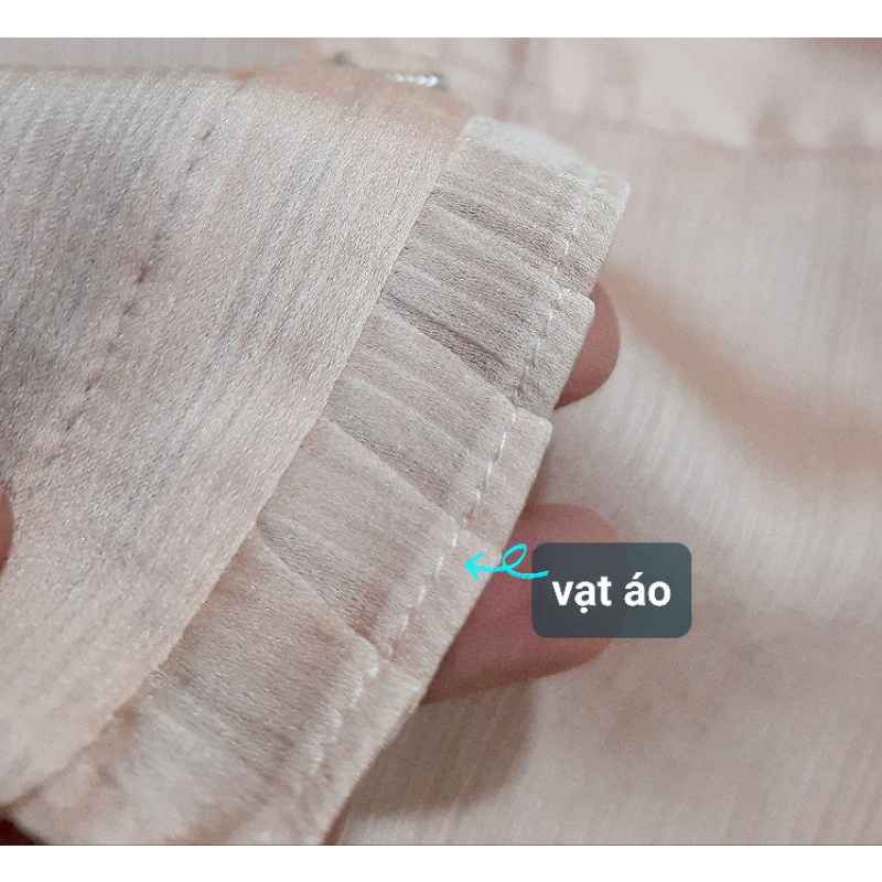 Set áo voan tơ hồng và chân váy đuôi cá đen, mới 97%, size M