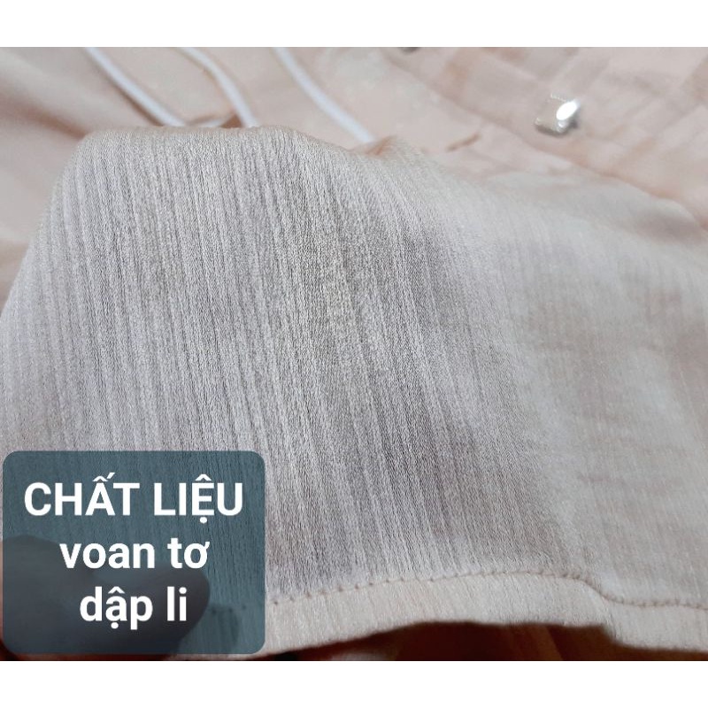 Set áo voan tơ hồng và chân váy đuôi cá đen, mới 97%, size M