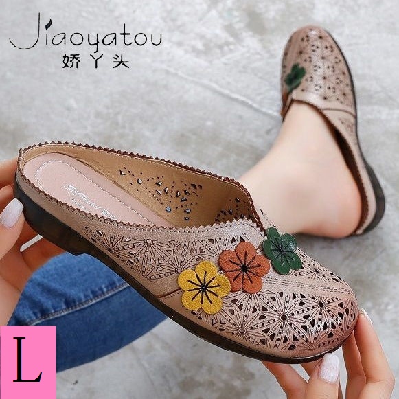Dép Sandal Đế Mềm Bằng Da Bò Dành Cho Phụ Nữ Trung Niên