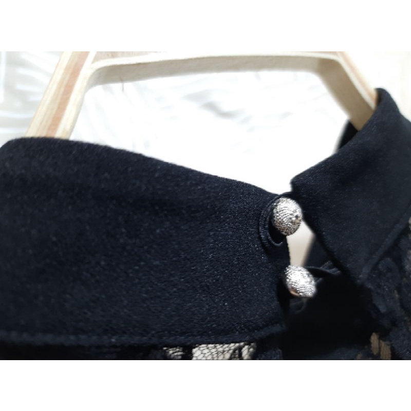 Set áo ren và chân váy xòe 02 lớp, màu đen, ngắn, mới 94%, size S