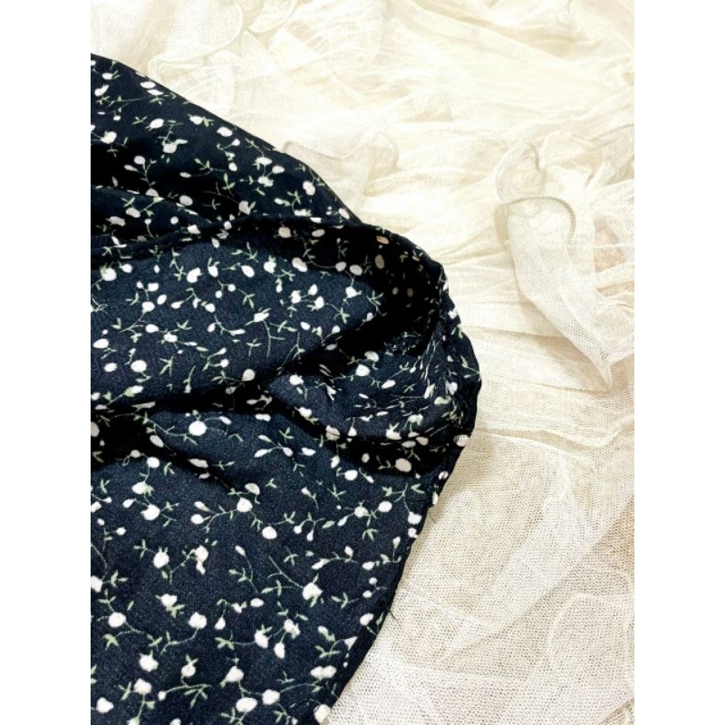 Đầm, Váy suông đuôi cá tay phồng, hoa nhí, công sở-dạo phố, cotton poly 1, mới 95%, BIGSIZE, 30702