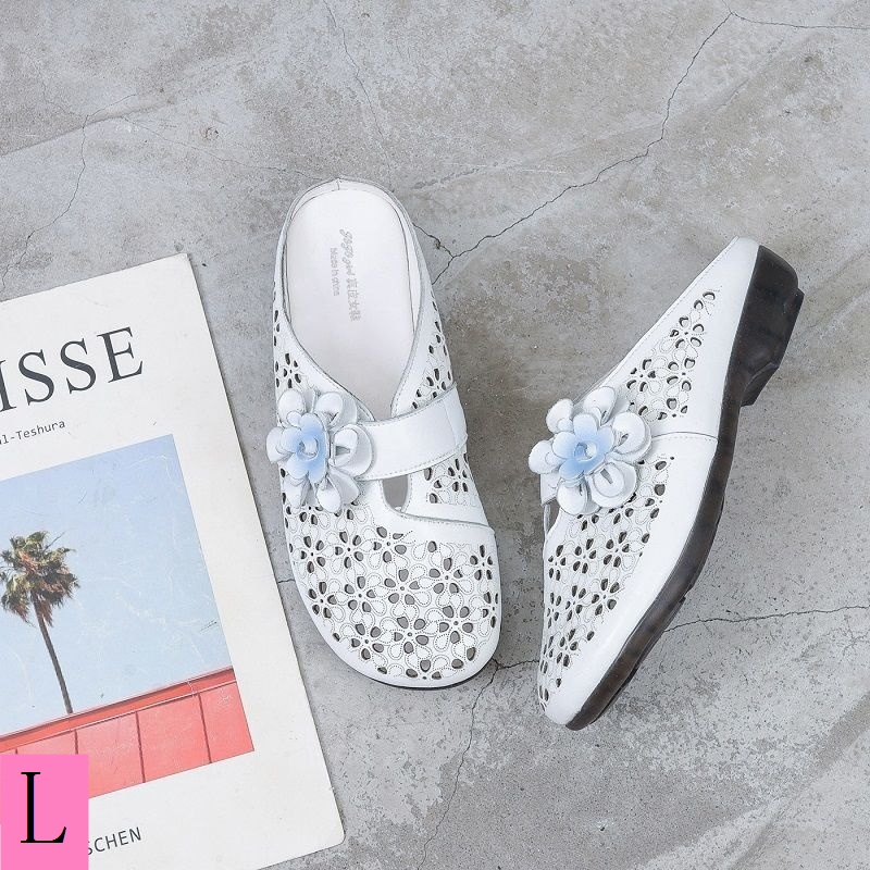 Giày Sandal Da Bò Mềm Đế Mềm Chống Trượt Hở Ngón Thời Trang Xuân Thu Cho Nữ