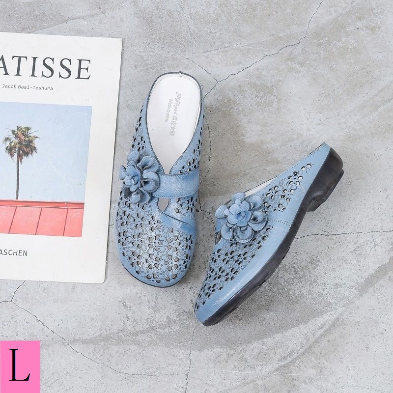 Giày Sandal Da Bò Mềm Đế Mềm Chống Trượt Hở Ngón Thời Trang Xuân Thu Cho Nữ