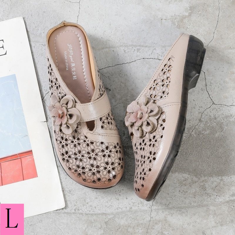 Giày Sandal Da Bò Mềm Đế Mềm Chống Trượt Hở Ngón Thời Trang Xuân Thu Cho Nữ