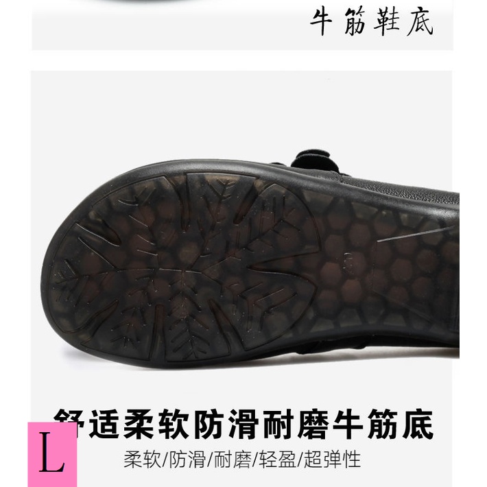 Giày Sandal Da Bò Mềm Đế Mềm Chống Trượt Hở Ngón Thời Trang Xuân Thu Cho Nữ