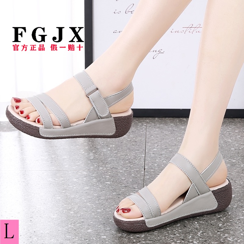 Giày Sandal Đế Xuồng Mềm Bằng Da Bò Thật 23 Thời Trang Mùa Hè 20 Cho Nữ