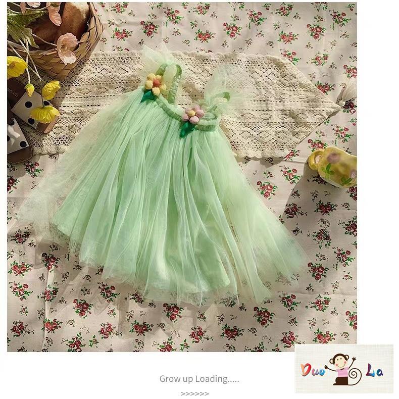 Váy Phồng Họa Tiết Hoa Phong Cách Công Chúa Thời Trang Mùa Hè Mới Cho Bé Gái