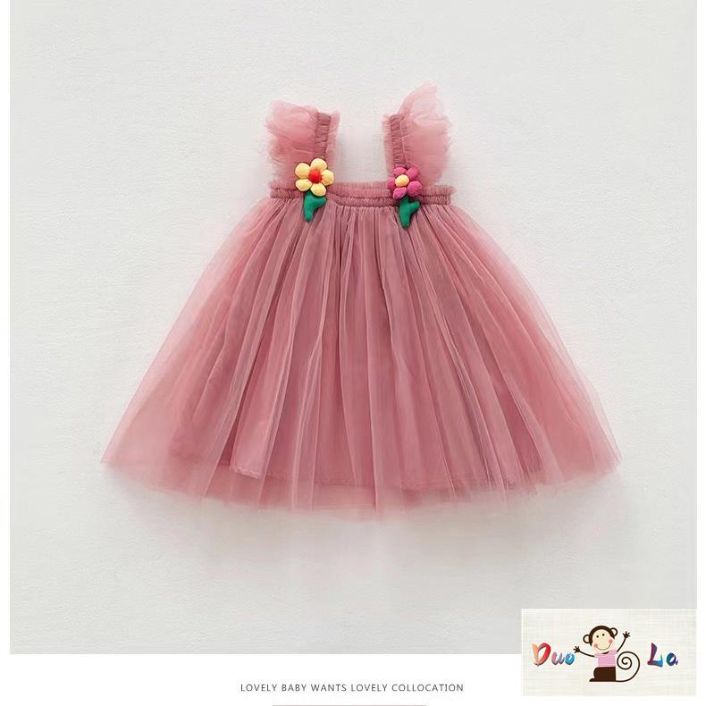 Váy Phồng Họa Tiết Hoa Phong Cách Công Chúa Thời Trang Mùa Hè Mới Cho Bé Gái