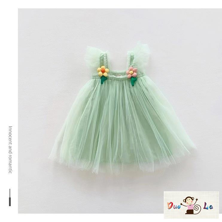 Váy Phồng Họa Tiết Hoa Phong Cách Công Chúa Thời Trang Mùa Hè Mới Cho Bé Gái