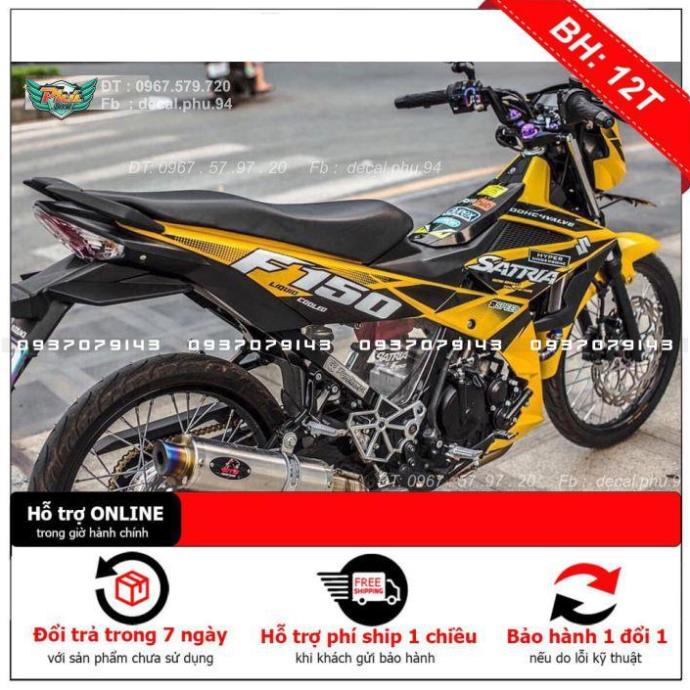 Tem Rời Dán Xe Satria Vàng đen Mới